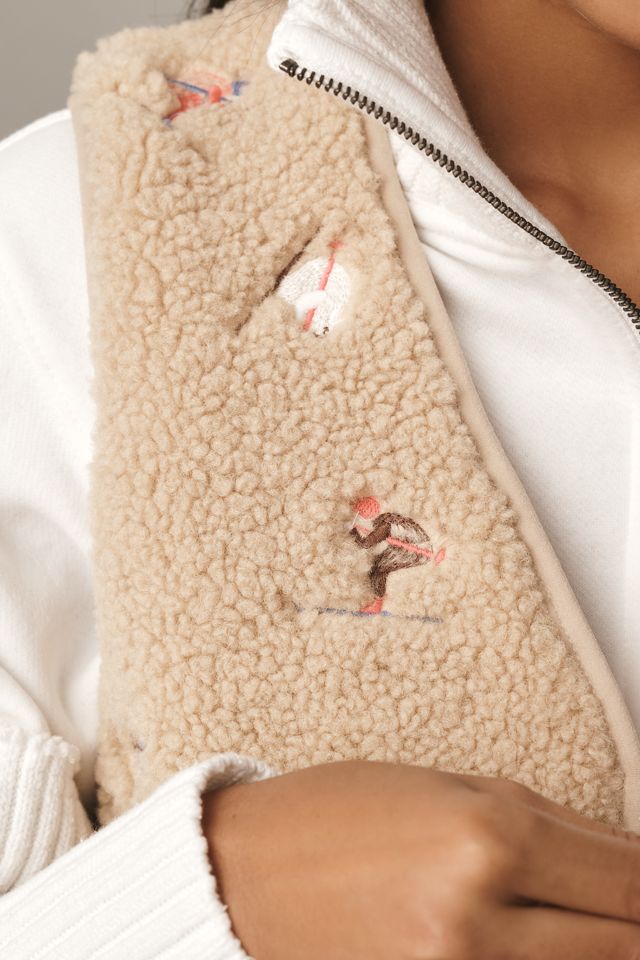 Flat White Skier Icon Fleece Vest #1