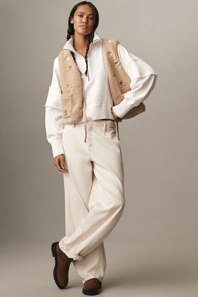 Flat White Skier Icon Fleece Vest #2