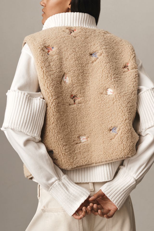 Flat White Skier Icon Fleece Vest #3