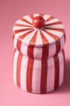 Paddywax Cabana Pink Peppermint Striped Ceramic Candle