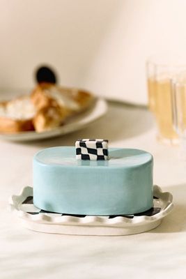 The Beige Motel x Nest Checkered Butter Dish