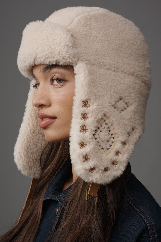 Wyeth Faux-Fur Embroidered Trapper Hat #1