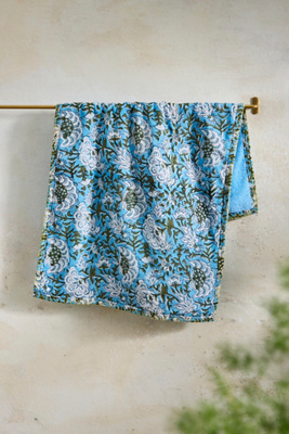 Terrain Stitched Block Print Hand Towel