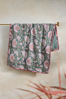 Terrain Stitched Block Print Hand Towel