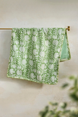 Terrain Stitched Block Print Hand Towel
