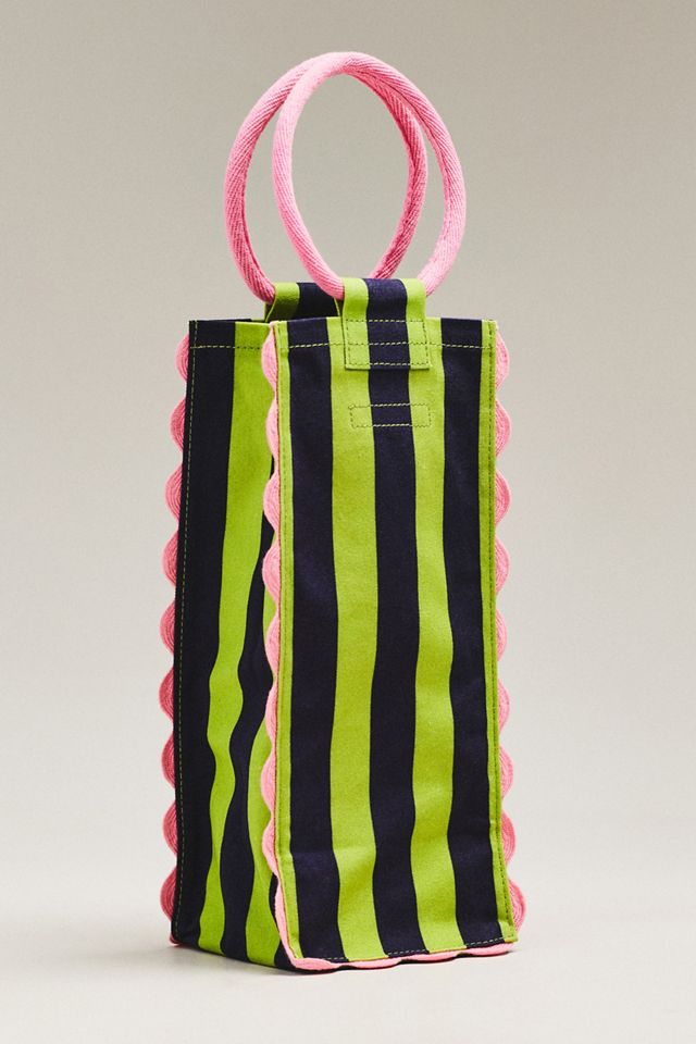Ruffle Canvas Wine Tote Bag #1