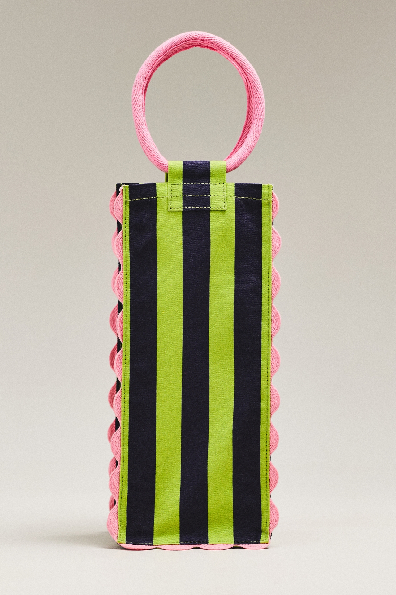 Ruffle Canvas Wine Tote Bag