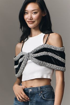 Ollari Off-Shoulder Embellished Cami