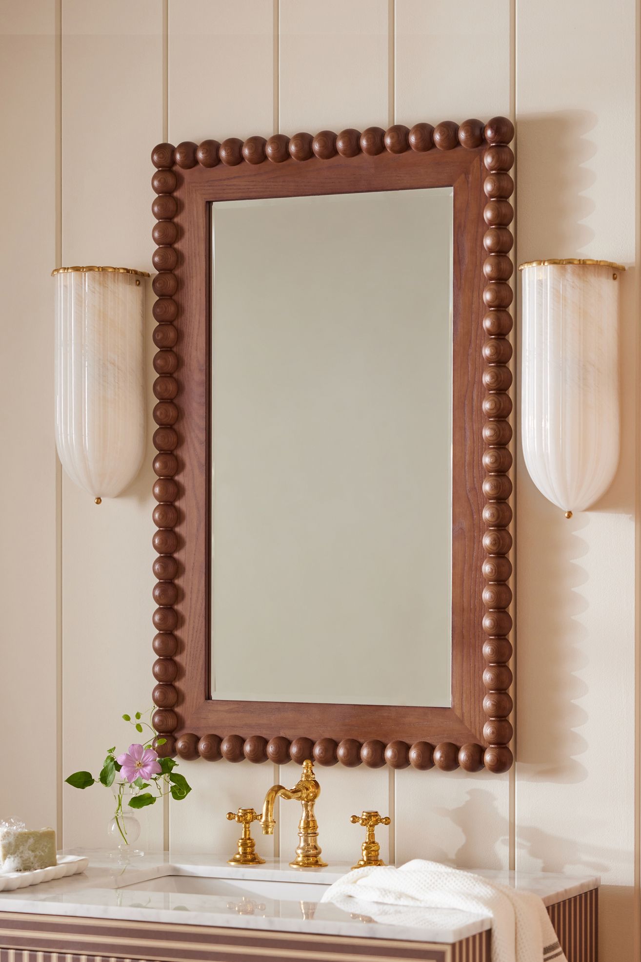 Pippa Wood Bobbin Rectangle Portrait Wall Mirror - Dark Brown, Standard, One Size