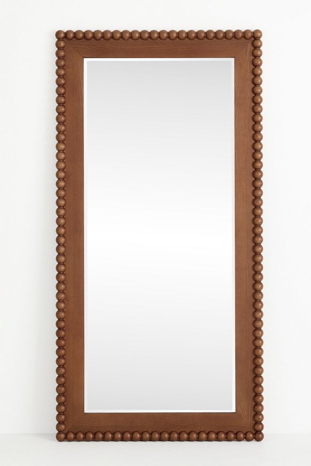 Pippa Wood Bobbin Rectangle Dressing Floor Mirror #1