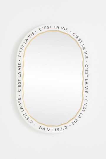 Claudette Text Oval Wall Mirror