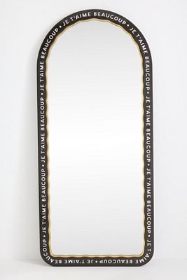 Claudette Text Arch Dressing Floor Mirror