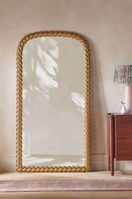 Anthropologie Wren Gilded Braid Chain Arch Grand Floor Mirror In Gold