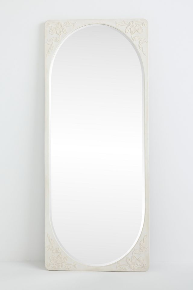 Naomi Etched Floral Rectangle Dressing Floor Mirror #2
