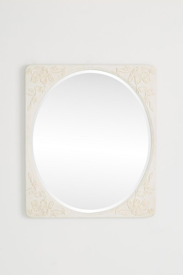 Naomi Etched Floral Rectangle Wall Mirror #2