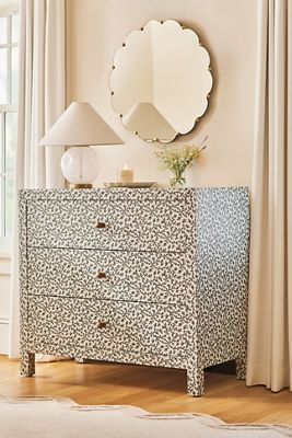 Cosette Brass Scalloped Round Wall Mirror
