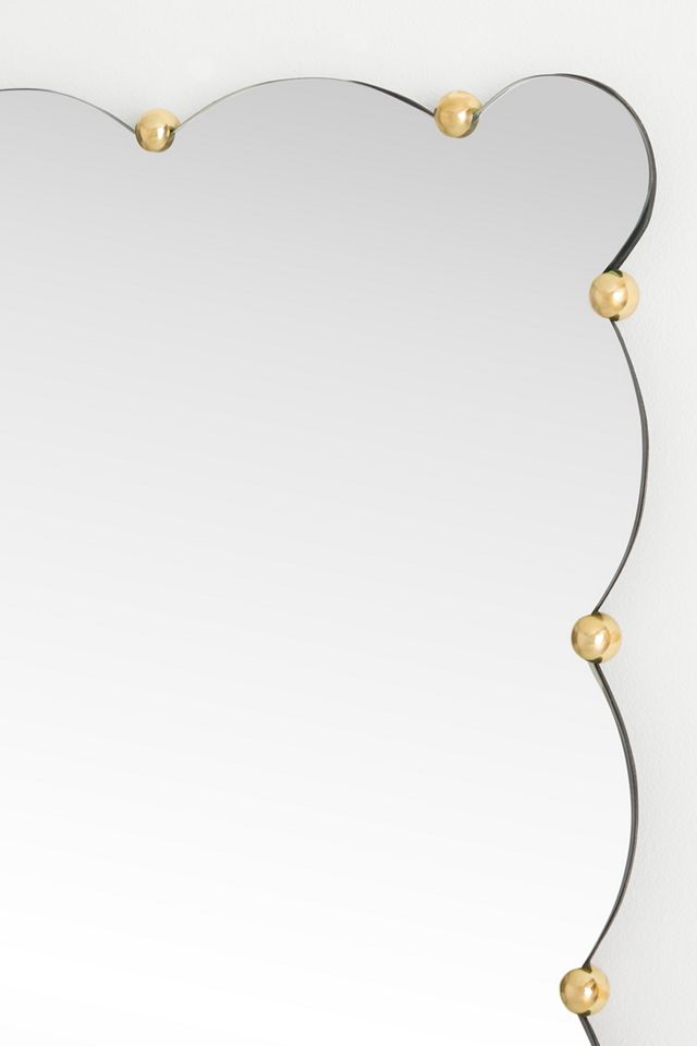 Cosette Brass Scallop Rectangle Wall Mirror #2