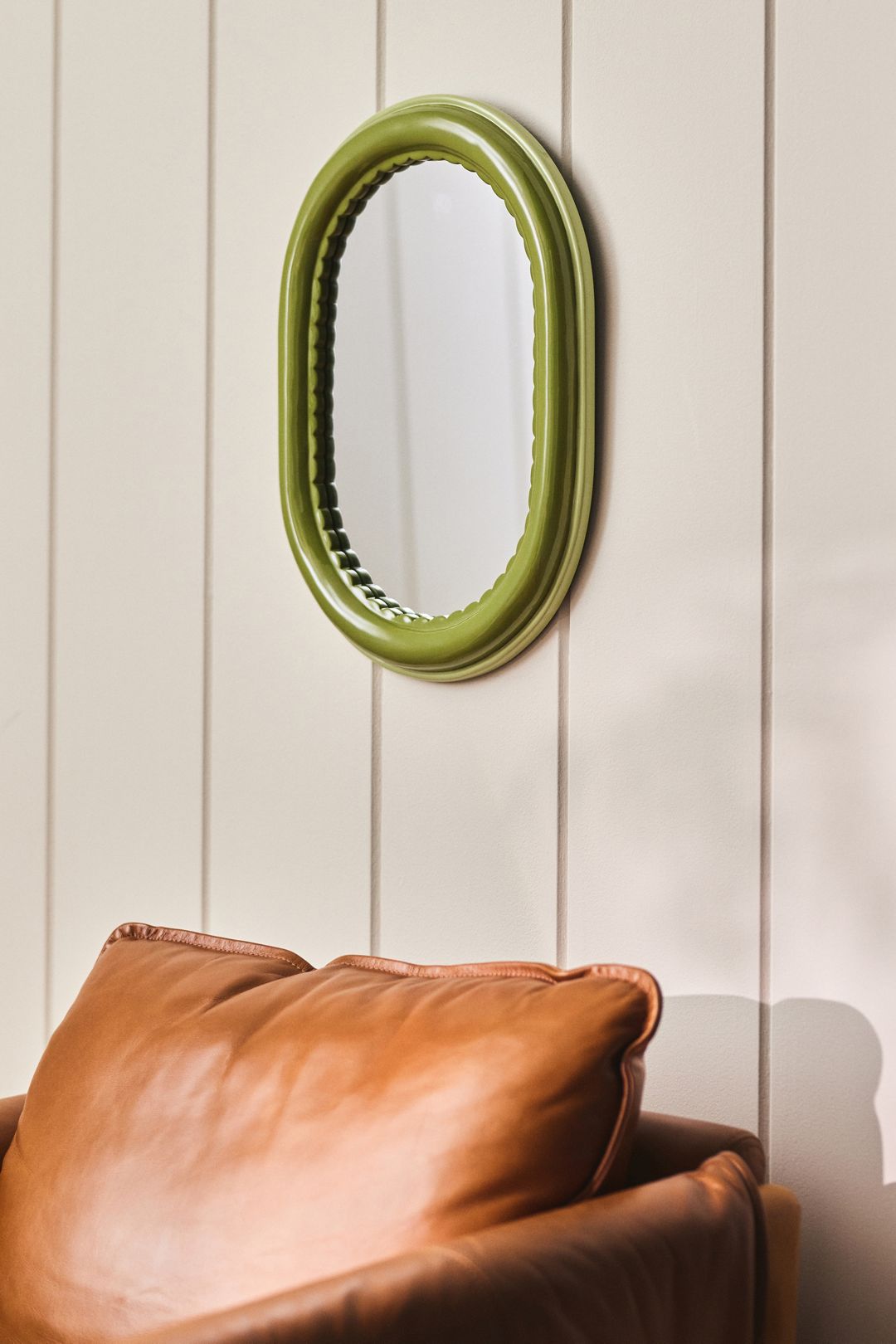 Merritt Green Scalloped Oval Petite Gallery Wall Mirror - Green, One Size