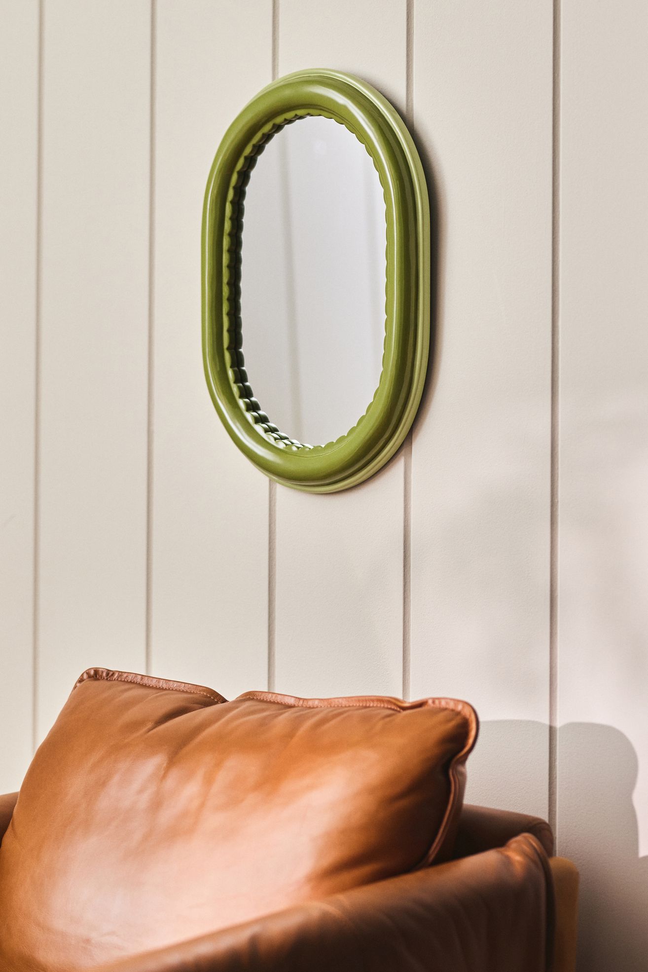 Merritt Green Scalloped Oval Petite Gallery Wall Mirror - Green, Standard, One Size