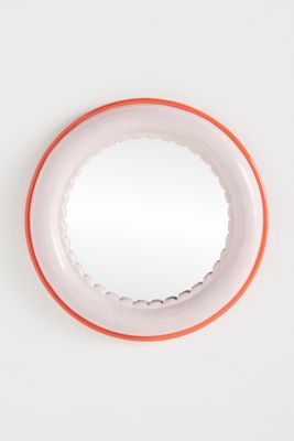 Merritt Pink Scalloped Round Petite Gallery Wall Mirror