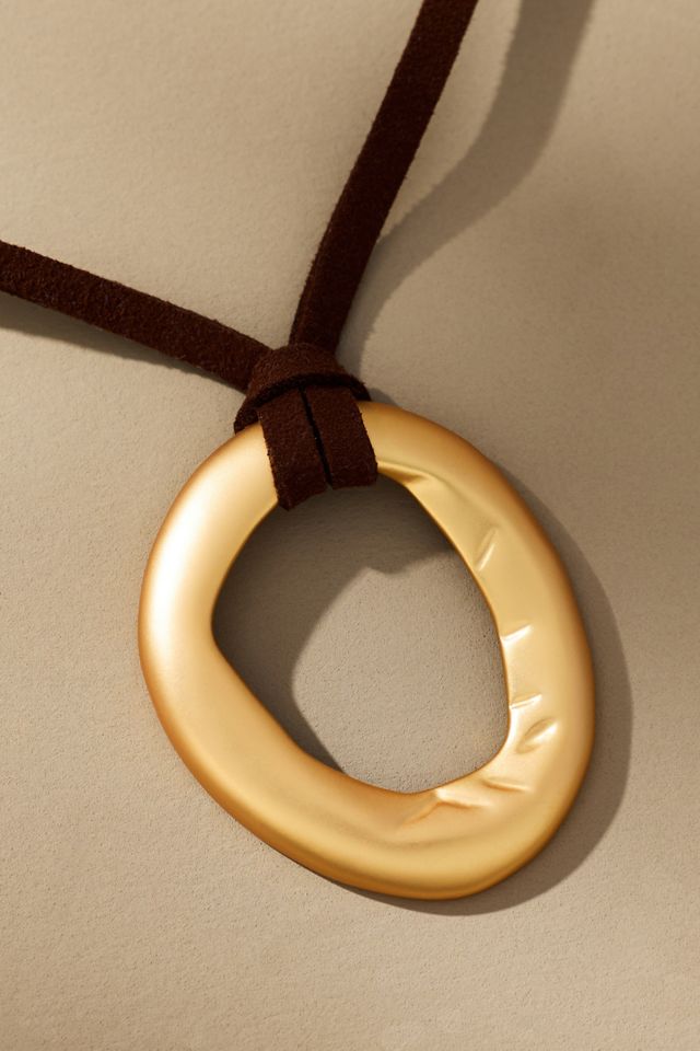 Heaven Mayhem Brown Cord Mini Pendant Necklace #1