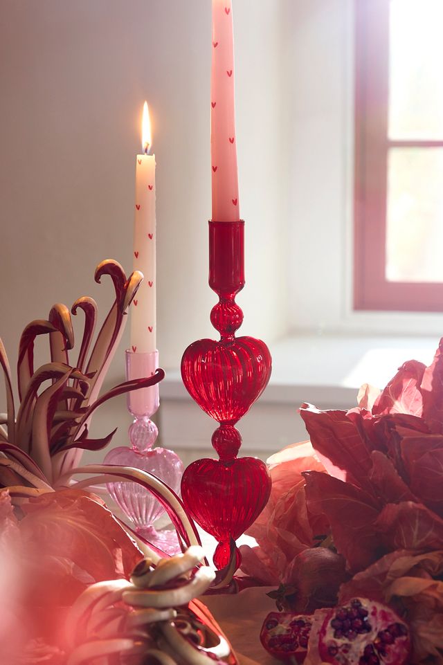 Heart Glass Taper Holder #2