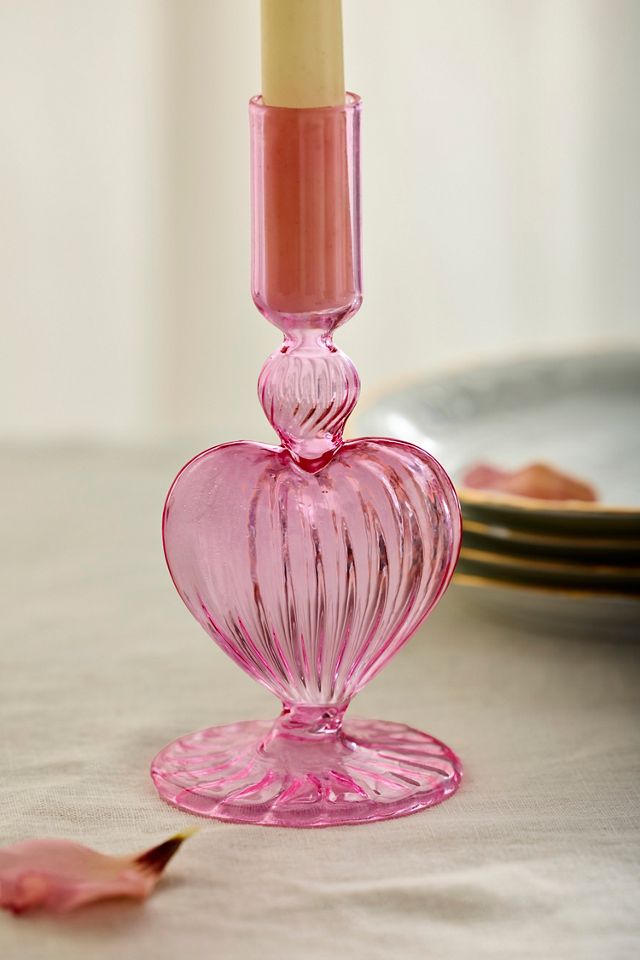 Heart Glass Taper Holder #2