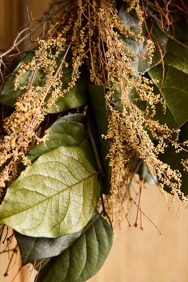 Green Holiday Dried Wreath #1