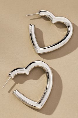 Elizabeth Cole Mina Heart Huggie Hoop Earrings | Anthropologie