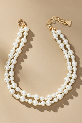 By Anthropologie Layered Pearl Necklace In White
