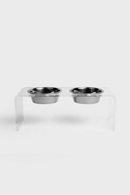 Medium Clear Double Pet Feeder
