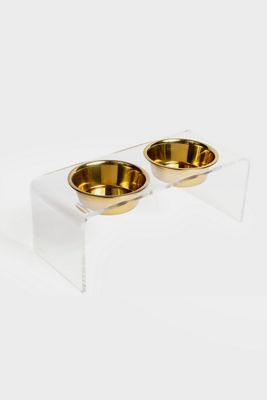 Medium Clear Double Pet Feeder
