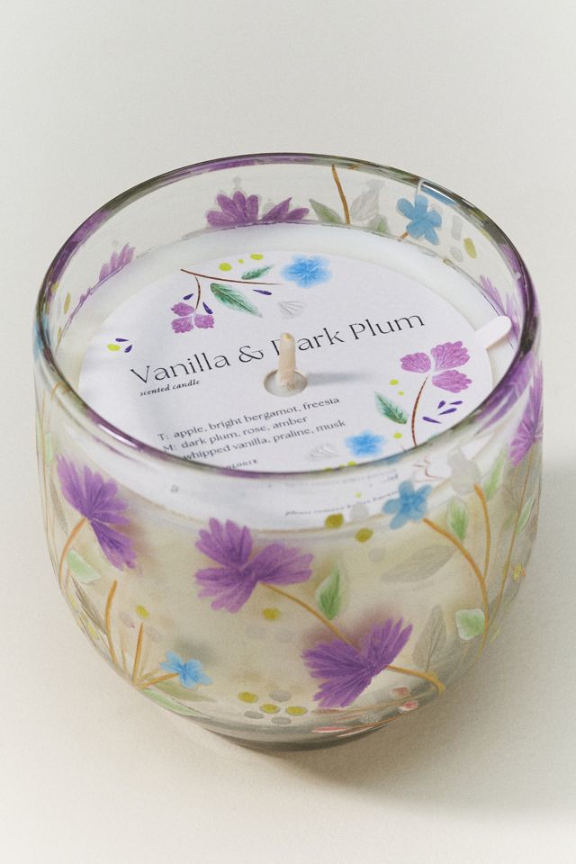 Candela in Vetro Incisa Vaniglia Fruttata & Prugna Scura #2