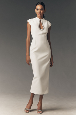 The BHLDN Short-Sleeve Keyhole Maxi Dress