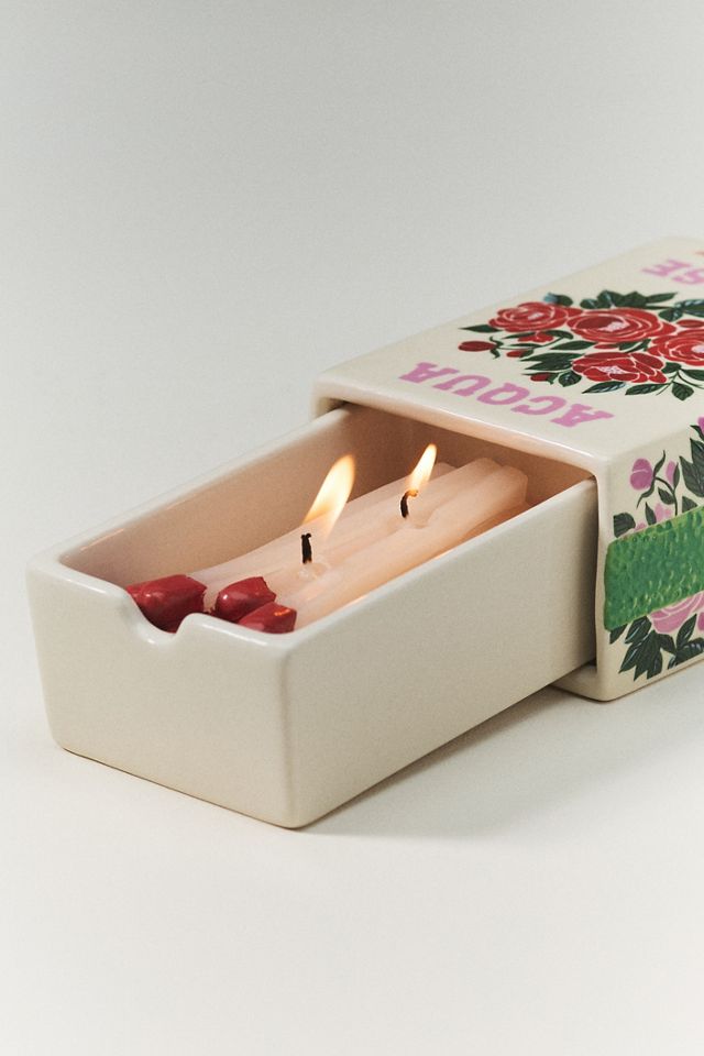 Matchbox Floral Salted Woods & Rose Ceramic Candle | AnthroHome