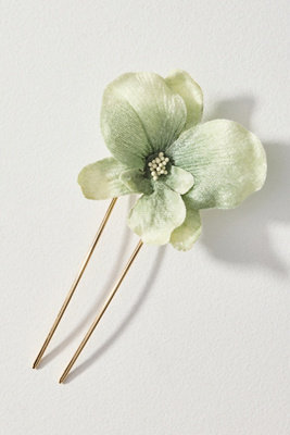 By Anthropologie Flower Bloom Hair Pin In Green
