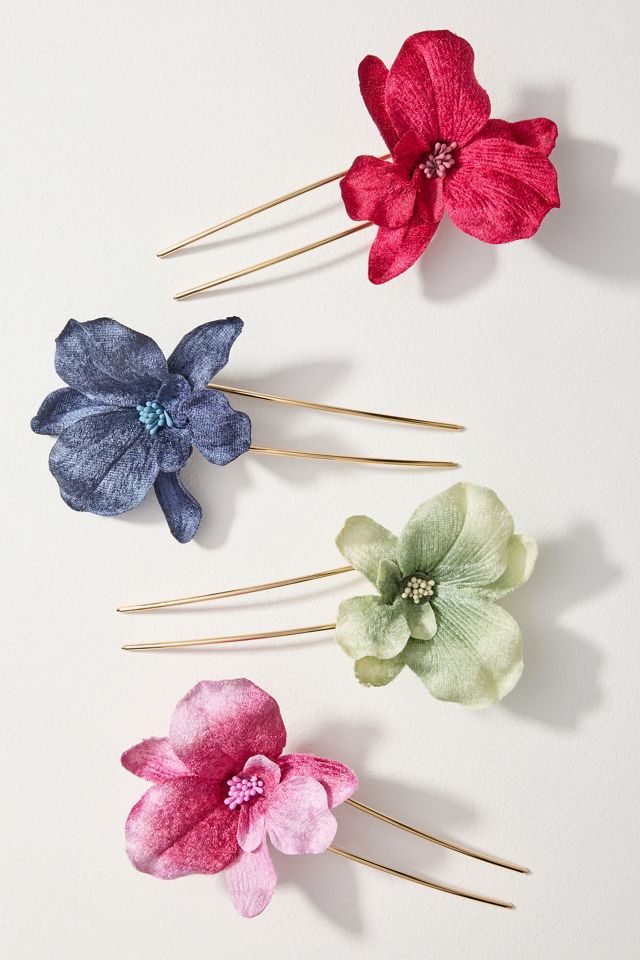 Épingle à cheveux fleur éclose #1