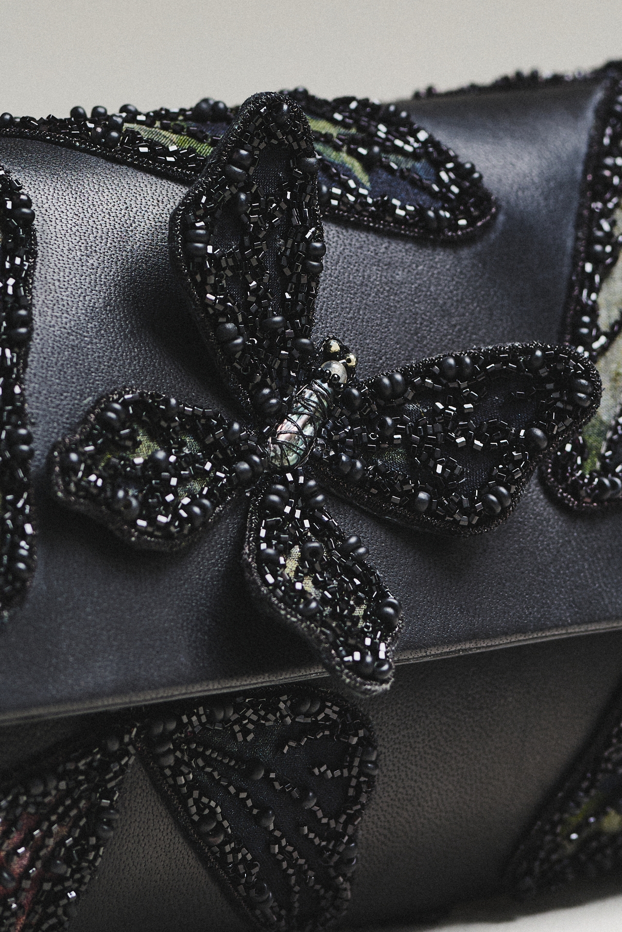 Deepa Gurnani Monarch Beaded Clutch