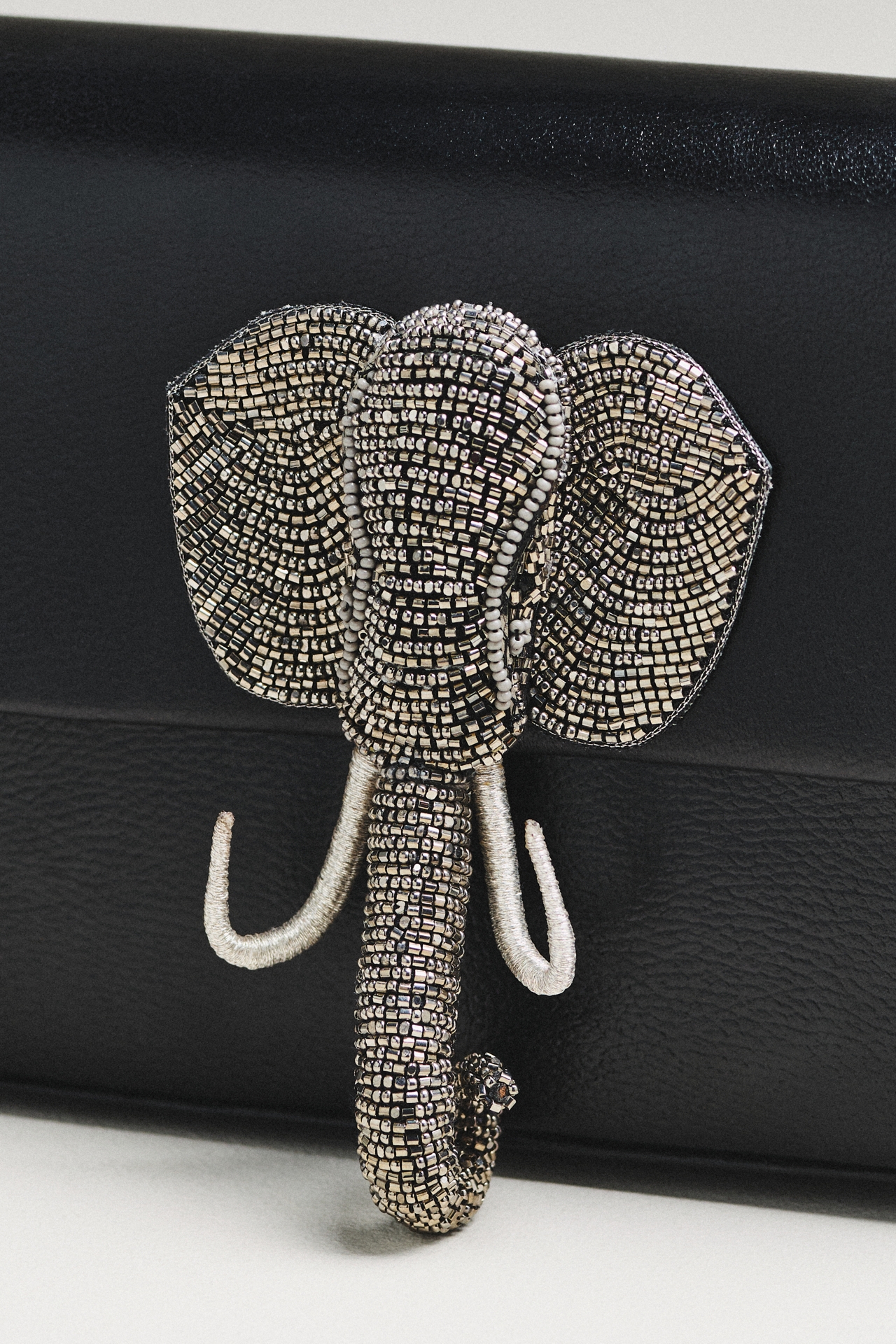 Deepa Gurnani Beaded Elephant Clutch