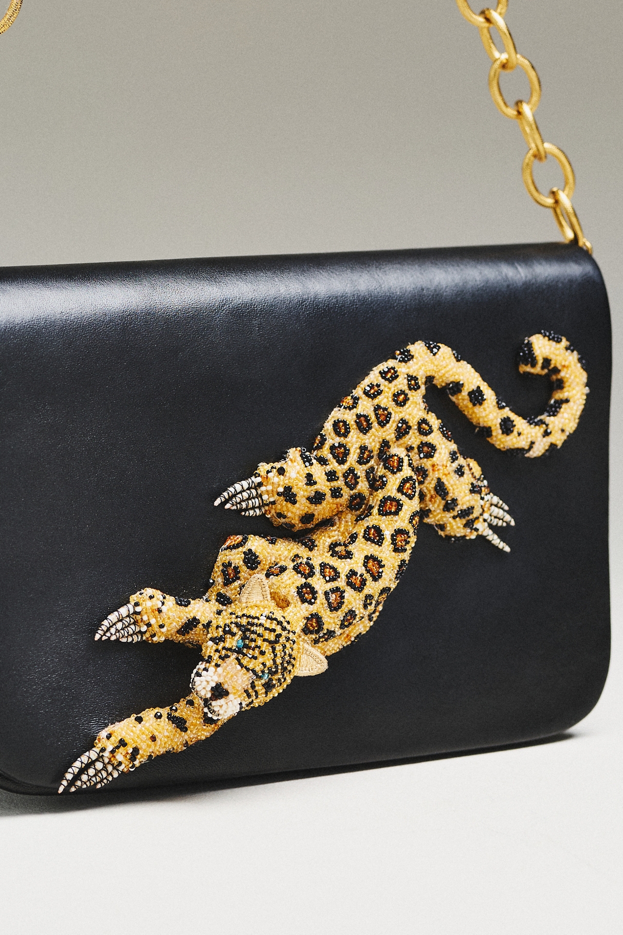 Deepa Gurnani Leopard Clutch