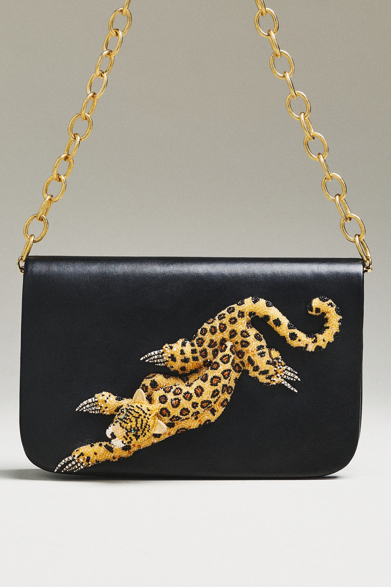 Deepa Gurnani Leopard Clutch