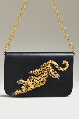 Deepa Gurnani Leopard Clutch