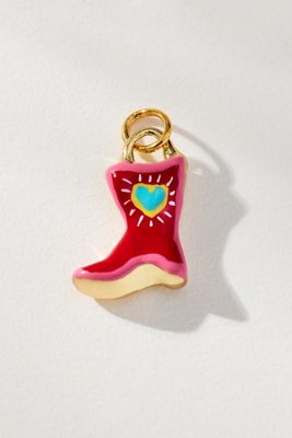 Susan Alexandra Tiny Joys Cowboy Boot Charm In Red