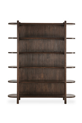 Anthropologie Redford Tall Fluted Wood Bookcase In Brown