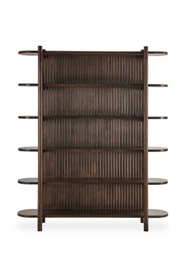 Redford Tall Fluted Wood Bookcase