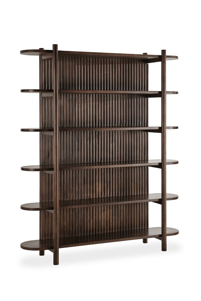 Redford Tall Fluted Wood Bookcase #1