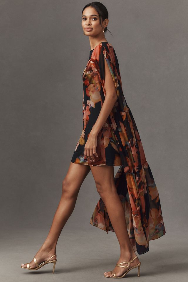knee length dresses for ladies Mint Embellished Cape Maxi Dress  self-portrait-US