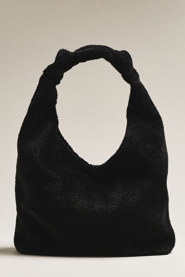 Slouchy Knotted Sherpa Fleece Shoulder Bag #1