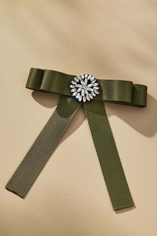 Rhinestone Bow Brooch #1