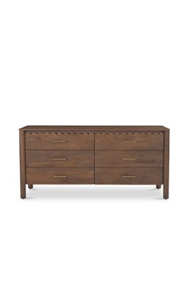 Wiley Scallop Wood Six-Drawer Dresser